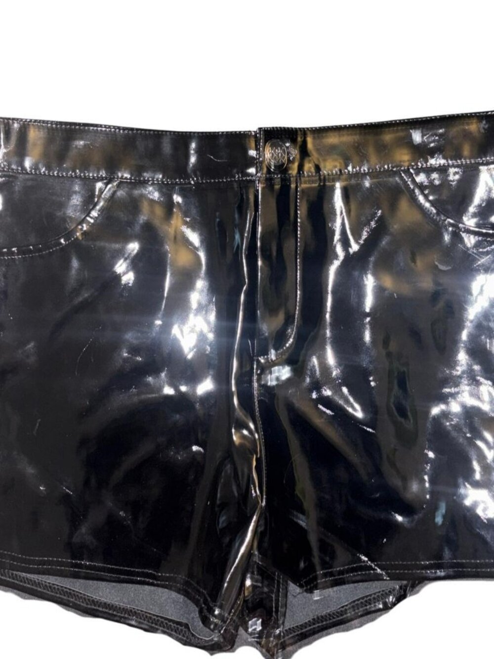 K+K Black Vinyl Vintage shorts size 28"